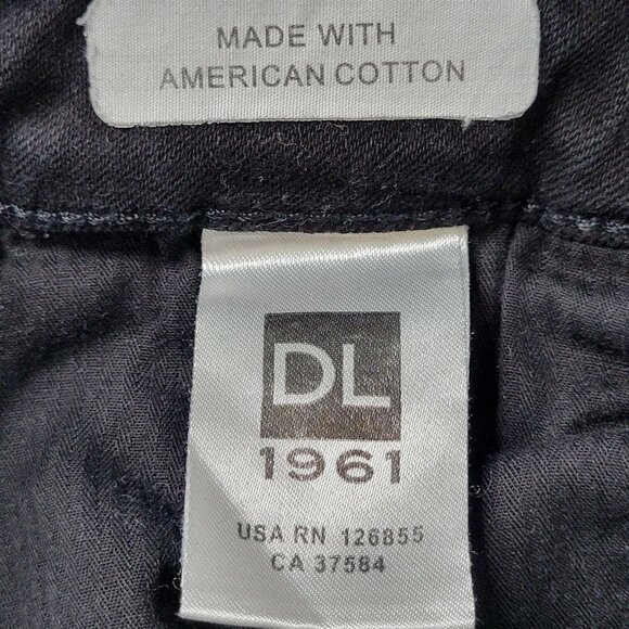 DL1961 Mara Jeans Size 24 25X27 Black Straight Ankle Frayed Hem Low Rise USA - Picture 10 of 16